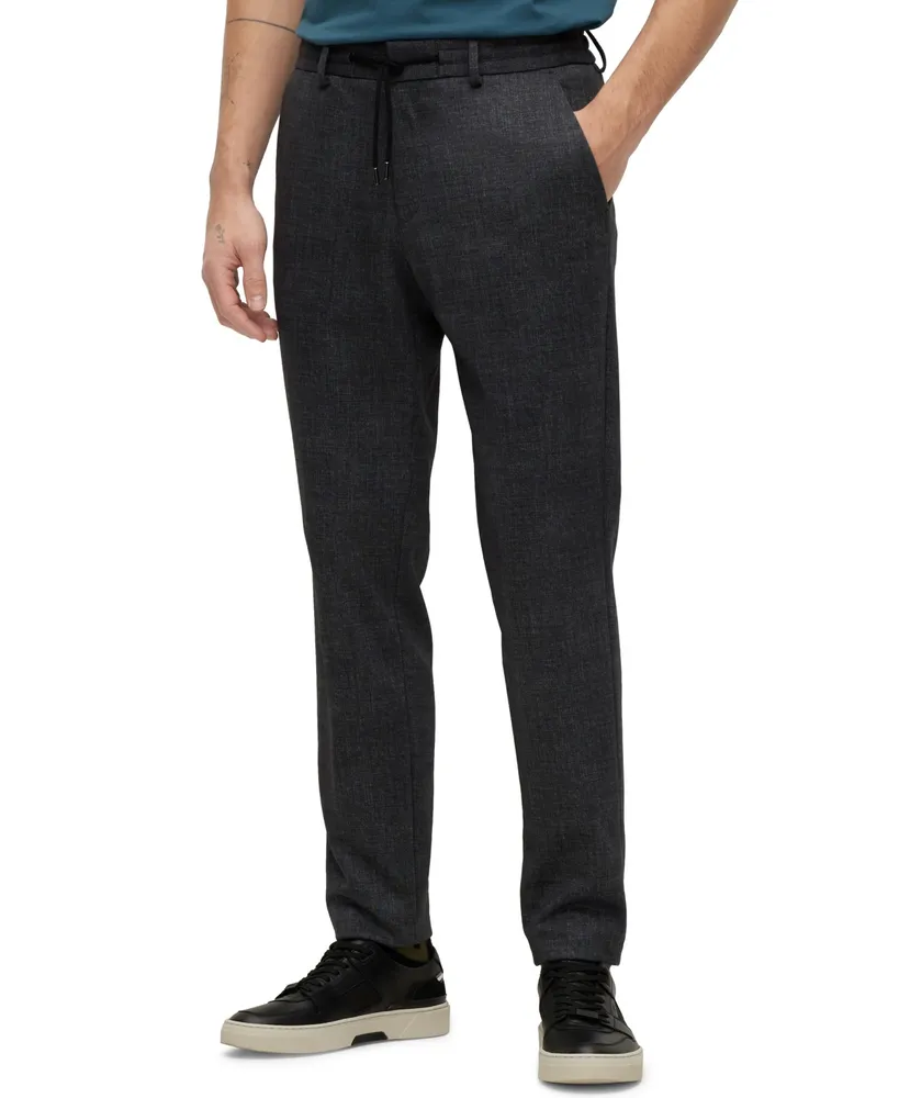 Tailored jersey trousers - Black/Dogtooth-patterned - Ladies | H&M