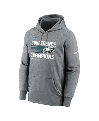 Men's Nike Heather Charcoal Philadelphia Eagles 2022 Nfc Champions Trophy Collection Pullover Hoodie