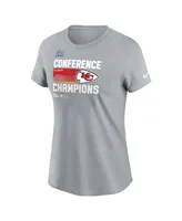 Women's Nike Gray Kansas City Chiefs 2022 Afc Champions Trophy Collection T-shirt