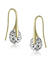 Genevive Sterling Silver Cubic Zirconia Stylish Party Earrings