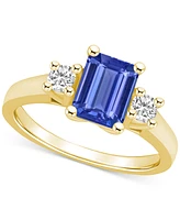 Tanzanite (1-5/8 ct. t.w.) & Diamond (1/4 Emerald-Cut Ring 14k Gold