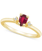 Ruby (1/2 ct. t.w.) & Diamond Accent Pear Ring 14k Gold