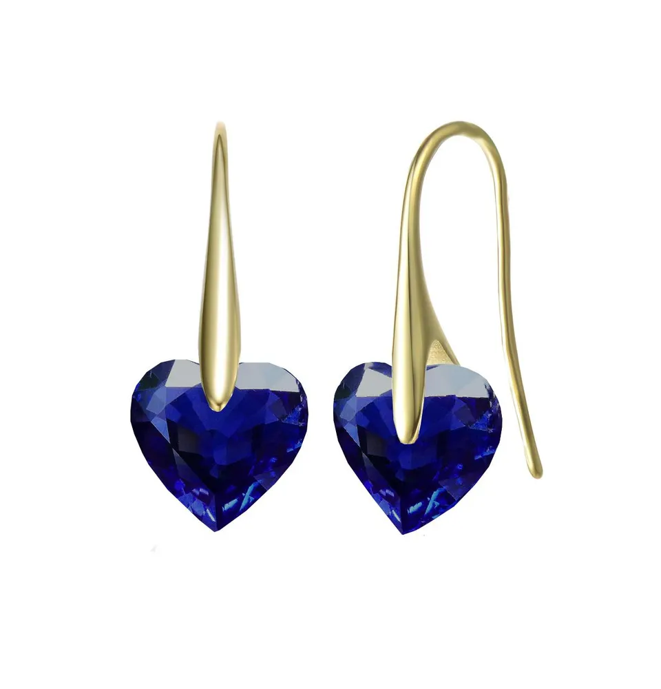 Genevive Sterling Silver Cubic Zirconia Stylish Party Heart Earrings