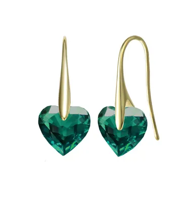 Genevive Sterling Silver Cubic Zirconia Stylish Party Heart Earrings