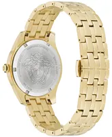 Versace Women's Swiss Greca Time Gold Ion Plated Bracelet Watch 35mm