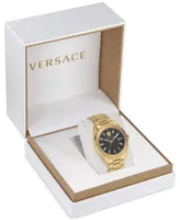 Versace Men's Swiss V-Code Gold Ion Plated Bracelet Watch 42mm