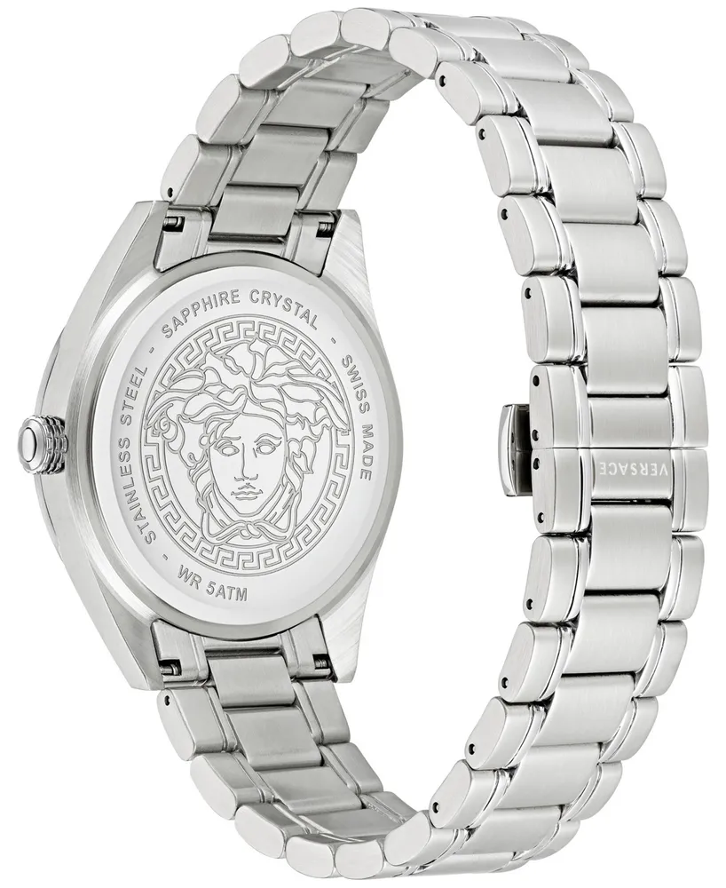 Versace Men's Swiss V-Code Stainless Steel Bracelet Watch 42mm