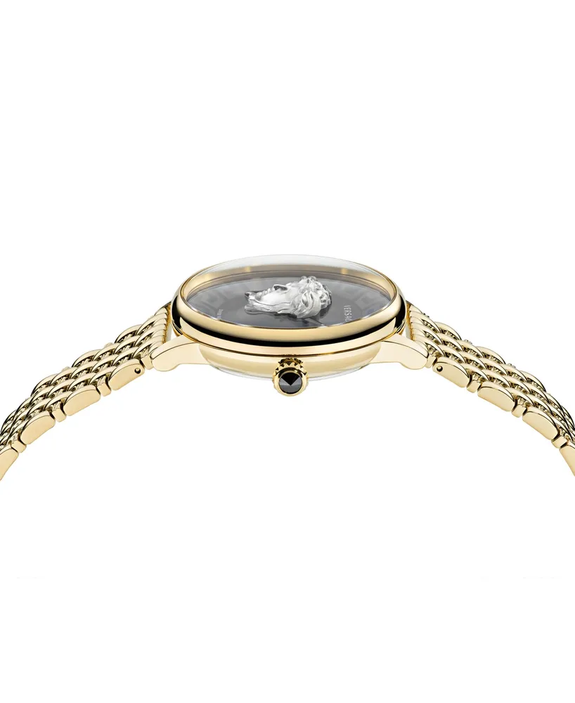 Versace Women's Swiss Medusa Alchemy Gold Ion Plated Bracelet Watch 38mm