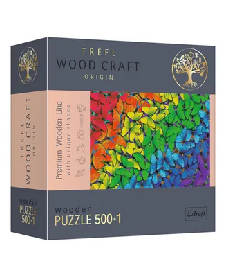 Trefl Wood Craft 501 Piece Wooden Puzzle - Rainbow Butterflies