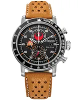 Citizen Eco-Drive Men's Chronograph Star Wars Rebel Pilot Orange Perforated Leather Strap Watch 44mm