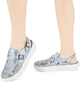 Jbu Women's Plato Slip-On Perforated Buckled Slingback Flats