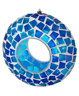 6-Inch Glass Mosaic Hanging Bird Feeder for Outdoors - Fly-Through Wild Bird Feeder