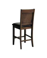 Coaster Home Furnishings 2-Piece Asian Hardwood Dewey Upholstered Counter Height with Footrest Chairs Set