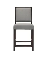 Coaster Home Furnishings 2-Piece Asian Hardwood Upholstered Open Back Counter Height with Footrest Stools Set