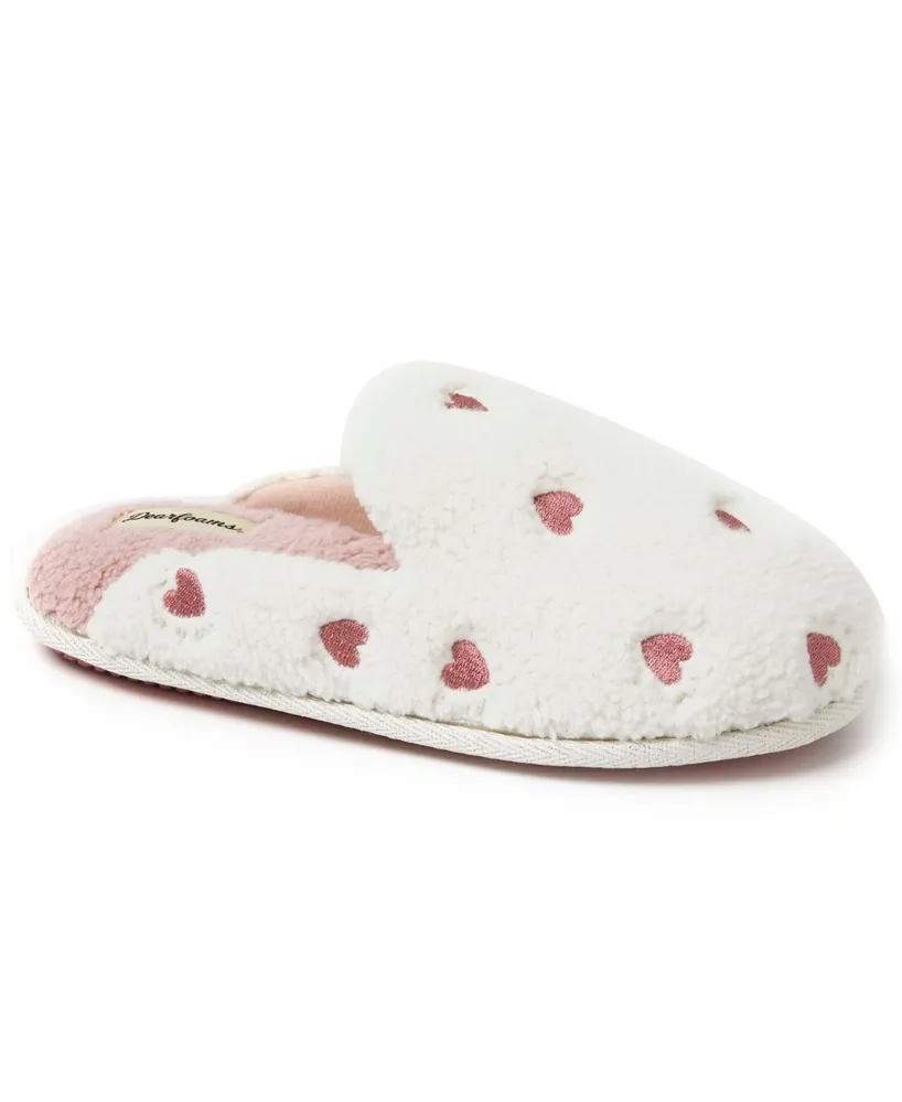 Dearfoams Women's Teddy Heart Scuff