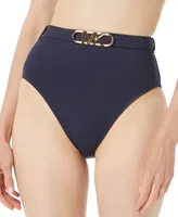 Michael Michael Kors Women's Belted High-Waist Bikini Bottoms