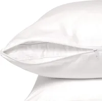 Micropuff Hypoallergenic Microfiber Pillow Protector with Zipper– White (2 Pack