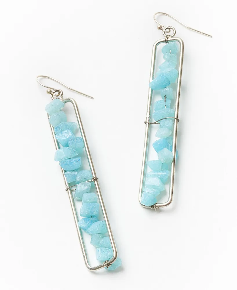 Matr Boomie Amazonite Silver-Tone Earrings