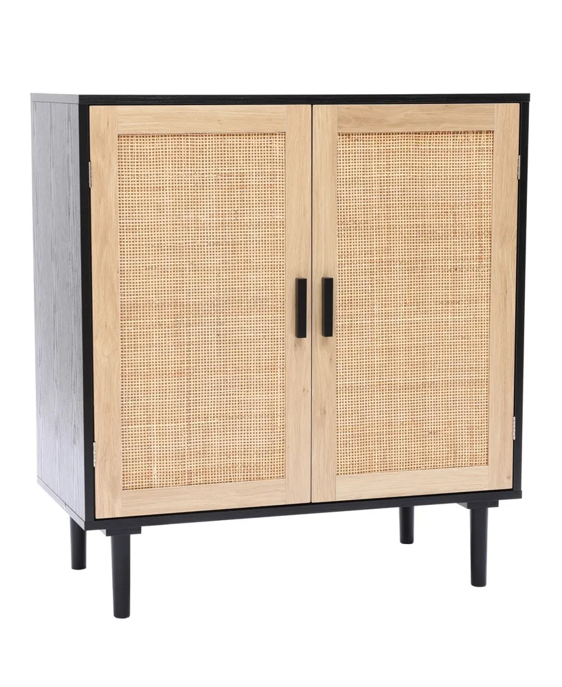 Luxen Home 15.7" Medium Density Fiberboard, Wood 2-Door Storage Cabinet