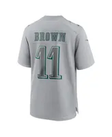 Men's Nike A.j. Brown Gray Philadelphia Eagles Super Bowl Lvii Patch Atmosphere Fashion Game Jersey