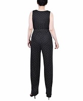 Ny Collection Petite Sleeveless Belted Jumpsuit