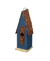 Glitzhome 13.25'' H Retro-Like Distressed Solid Wood Birdhouse