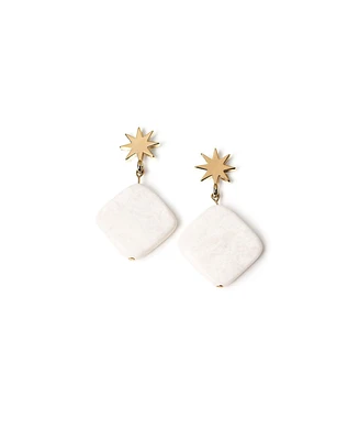 Star + White Jade Earrings