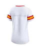 Women's Fanatics White Kansas City Chiefs Sunday Best Lace-Up T-shirt