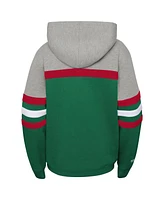 Big Boys and Girls Mitchell & Ness Heather Gray, Green Milwaukee Bucks Hardwood Classics Head Coach Pullover Hoodie
