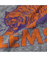 Men's Original Retro Brand Heathered Gray Clemson Tigers Vintage-Like Tri-Blend T-shirt