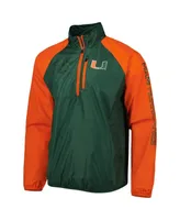 Men's G-iii Sports by Carl Banks Green Miami Hurricanes Point Guard Raglan Half-Zip Jacket