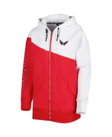 Women's Dkny Sport Red, White Washington Capitals Gina Full-Zip Hoodie