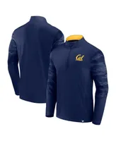 Men's Fanatics Navy Cal Bears Ringer Quarter-Zip Top