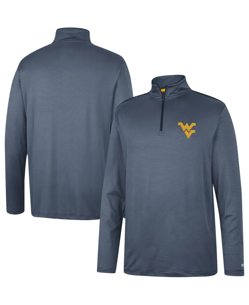 Men's Colosseum Navy West Virginia Mountaineers Logo Quarter-Zip Windshirt