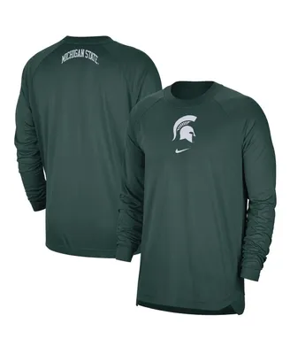 Men's Nike Green Michigan State Spartans Basketball Spotlight Performance Raglan T-shirt