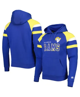 Men's Starter Royal Los Angeles Rams Draft Fleece Raglan Pullover Hoodie