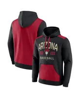 Men's Fanatics Black, Red Arizona Diamondbacks Chip Pullover Hoodie