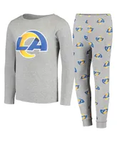 Youth Boys Gray Los Angeles Rams Long Sleeve T-shirt and Pants Sleep Set