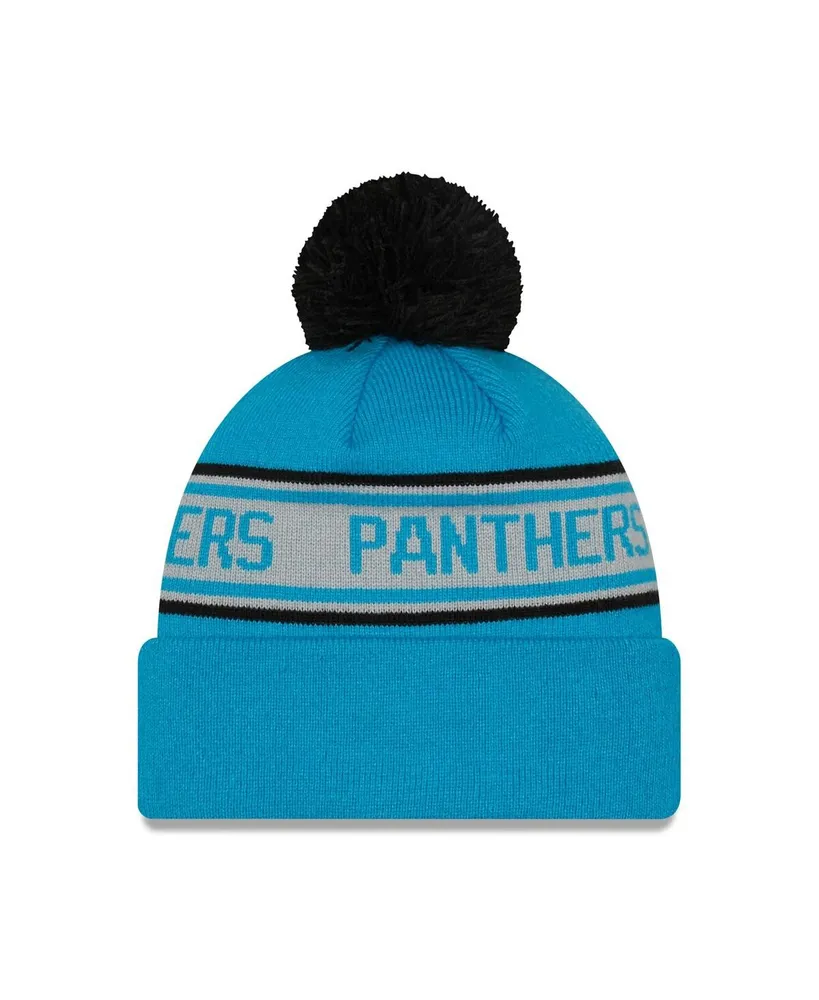 Men's New Era Blue Carolina Panthers Repeat Cuffed Knit Hat with Pom