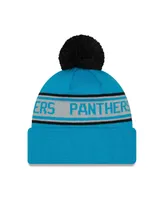 Men's New Era Blue Carolina Panthers Repeat Cuffed Knit Hat with Pom