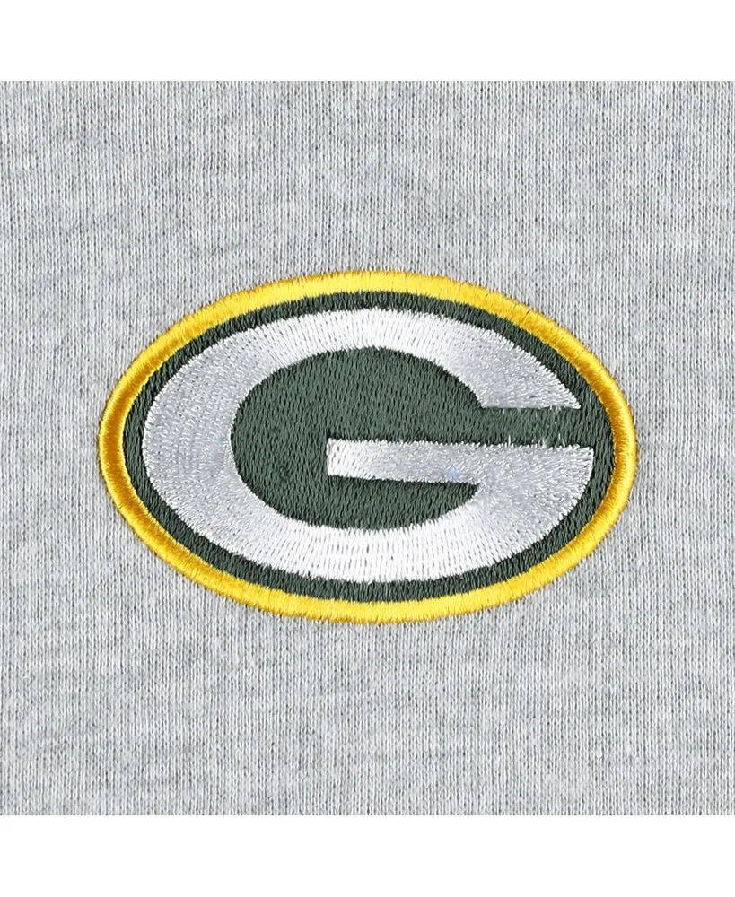 Men's Heather Gray Green Bay Packers Big and Tall Fleece Raglan Full-Zip Hoodie Jacket