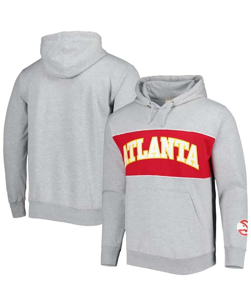 Men's Fanatics Heather Gray Atlanta Hawks Wordmark French Terry Pullover Hoodie