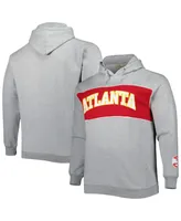 Men's Fanatics Heather Gray Atlanta Hawks Big and Tall Wordmark Pullover Hoodie