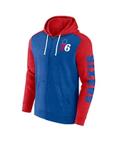 Men's Fanatics Royal, Red Philadelphia 76ers Big and Tall Down Distance Full-Zip Hoodie