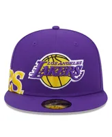 Men's New Era Purple Los Angeles Lakers Side Arch Jumbo 59FIFTY Fitted Hat