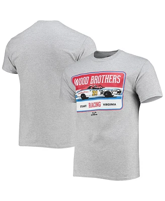 Men's Checkered Flag Sports Heathered Gray Wood Brothers Racing Vintage-Inspired T-shirt