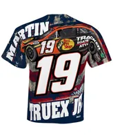 Men's Stewart-Haas Racing Team Collection White Martin Truex Jr Bass Pro Shops Sublimated Patriotic Total Print T-shirt