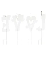 Glitzhome 28" H Valentine's Metal Love Two Function Yard Stake Knock-Down Set, 4 Piece