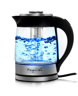 MegaChef 1.8 Liter Glass & Stainless Steel Electric Tea Kettle