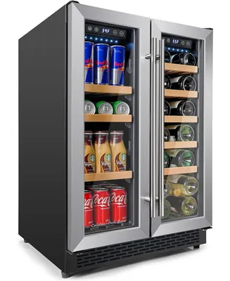 Zulay Kitchen 24” Dual Zone Wine Cooler Refrigerator